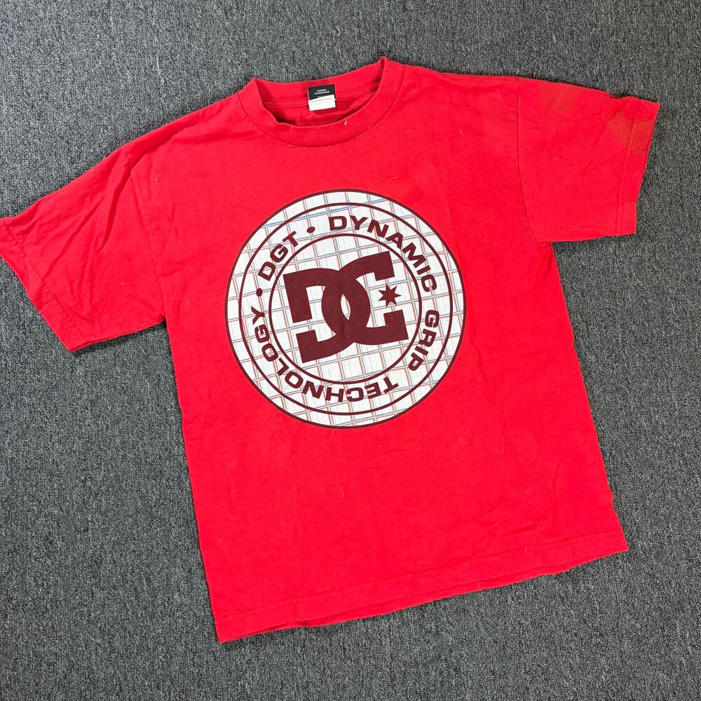 Vintage Y2k Dc Skate Red Graphic Skateboard Beach Red Tee Women's XL